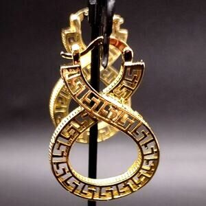 18k Gold Plated Boho Ethnic Figure 8 Dubai Earrings Lever Back Women's Gift